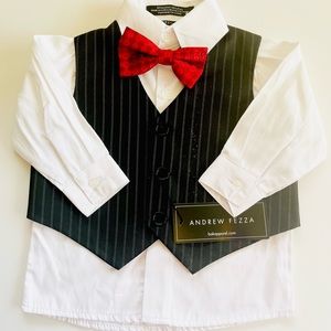 Andrew Fezza Formal Apparel Baby Suit Top Wedding Church Size 6/9 Months
